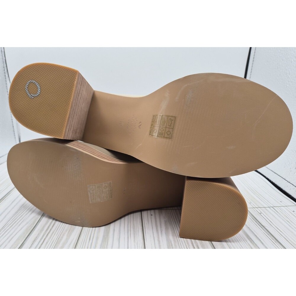 Oasis Society Chunky Heeled Platform Beige Shoes Size 10 new without box - Picture 6 of 7